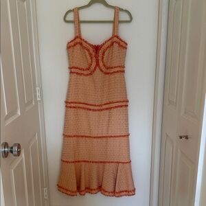 Alexis Textured Orange and pink Dress